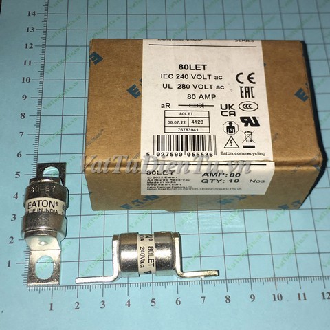 Cầu chì 80A 240V BUSSMANN 80LET 80A 240V BS88:4 cầu chì cắt nhanh, cầu chì bán dẫn