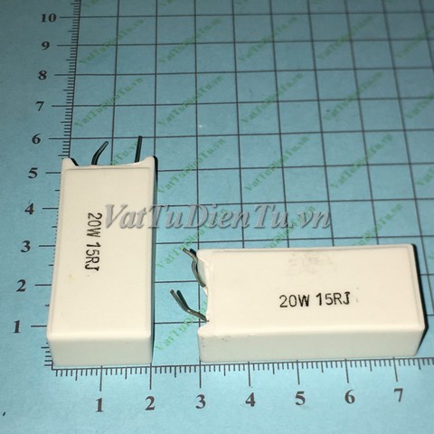 RX27-5-20W-15RJ Điện trở 15R 20W 15R 5% trở sứ hình chữ nhật dọc