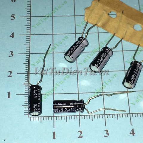 Tụ hóa 2.2uF 100V 2.2uF100V2.2uF 5X11MM Nichicon