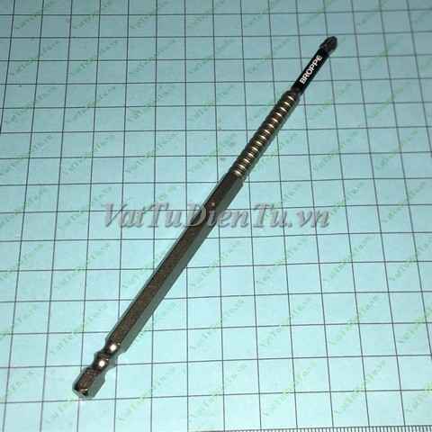 Mũi vít PH2 chống trượt TOPBits hãng BROPPE Mũi bắn vít 1 đầu PH2 bake chữ thập từ tính, chân lục giác ngắn 6.35mm dài 150mm
