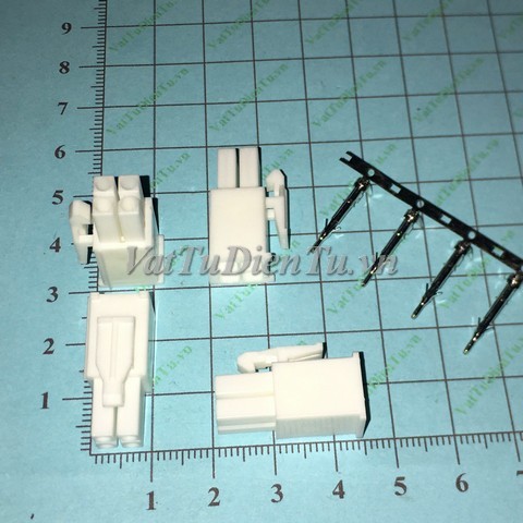 Giắc cắm 4 chân đực + chân cắm đực ( Plug 172167-1 + terminal 170364-1 ), Phích cắm 4 chân, Đầu nối 4 chân đực cho SERVO Panasonic Yaskawa Omron Sanyo Kingservo TECO