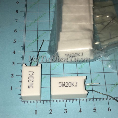 RX27-5W20K Điện trở 20K 5W 20K 5% trở sứ hình chữ nhật