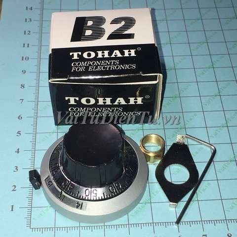 MF-B2-3590S KNOP Núm chiết áp, núm biến trở đường kính ...mm, cao ...mm, lỗ tay vặn 6.4mm hiển thị số chia vạch