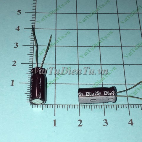 Tụ hóa 120uF 25V 120uF 6.3x15mm