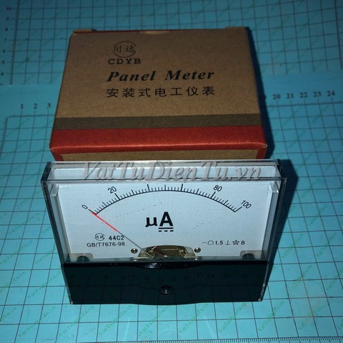 44C2-100uA 44C2 100uA Đồng hồ Ampe kế DC 0-100uA chỉ thị bằng kim 80x100MM