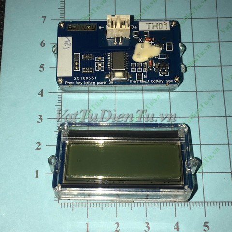 TH01-12V Màn hình LCD hiển thị pin, acquy 12V màn màu xanh