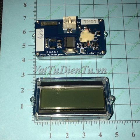TH01-48V Màn hình LCD hiển thị pin, acquy 48V màn màu xanh, kích thước W44xH25MM