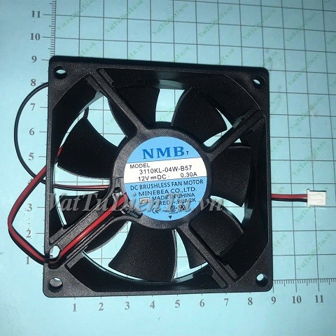 3110KL-04W-B57 Quạt tản nhiệt 12V 0.3A 80x80x25mm NMB 2 dây đầu cắm A1
