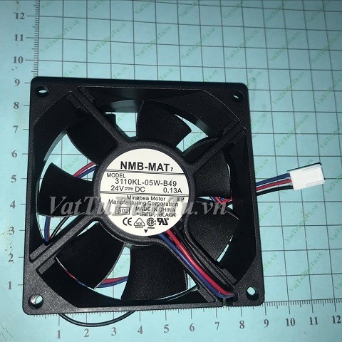 3110KL-05W-B49 Quạt tản nhiệt 24V 0.13A 80x80x25mm NMB 3 dây đầu cắm B2