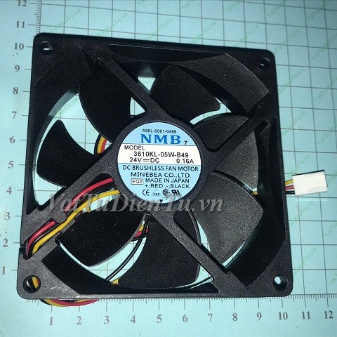3610KL-05W-B49 Quạt tản nhiệt 24V 0.16A 92x92x25mm NMB 3 dây đầu cắm B2