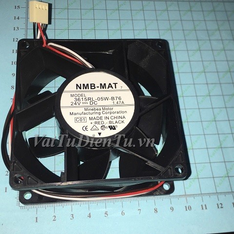 3615RL-05W-B76 Quạt tản nhiệt 24V 1.47A 92x92x38mm NMB 4 dây đầu cắm B3