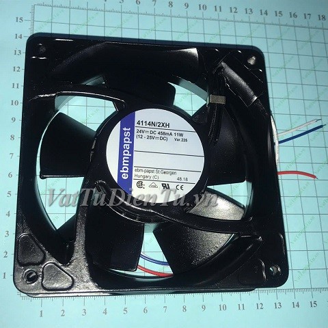 4114N/2XH Quạt tản nhiệt 24V 458mA 11W 120x120x38mm Ebmpapst 3 dây