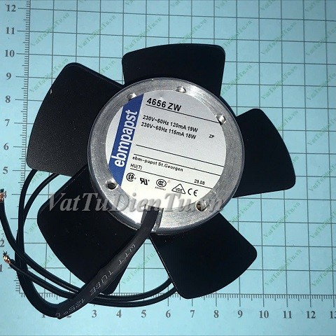 4656ZW Quạt tản nhiệt 230V 115mA 18W 103x103x40mm Ebmpapst 2 dây (không có khung quạt)