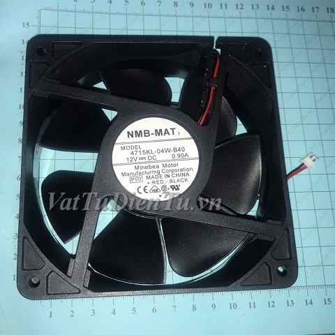 4715KL-04W-B40 Quạt tản nhiệt 12V 0.9A 120x120x38mm NMB 2 dây đầu cắm trắng A1