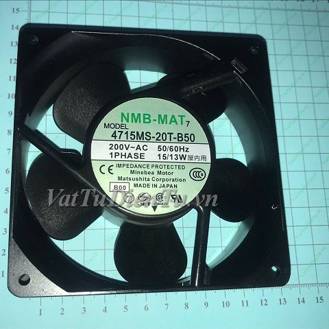 4715MS-20T-B50 Quạt tản nhiệt 200V 13W 120x120x38mm NMB 2 chân giắc cắm