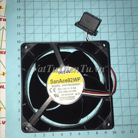 9WF0924S2031 Quạt tản nhiệt 24V 0.5A 92x92x32mm SANYO DENKI 3 dây đầu cắm đặc biệt
