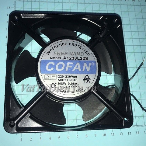 A1238L22S Quạt tản nhiệt 220V 0.06A 120x120x38mm COFAN 2 dây