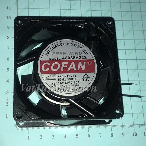 A8038H22S Quạt tản nhiệt 220V 0.1A 80x80x38mm COFAN 2 dây