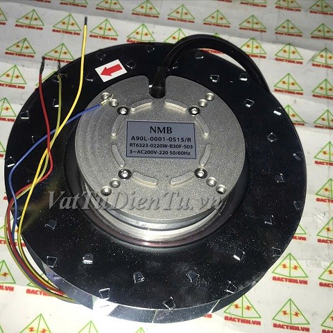 A90L-0001-0515/R RT6323-0220W-B30F-S03 Quạt tản nhiệt động cơ AC200V 3 pha 60Hz 50W 175x175x70mm NMB 4 dây