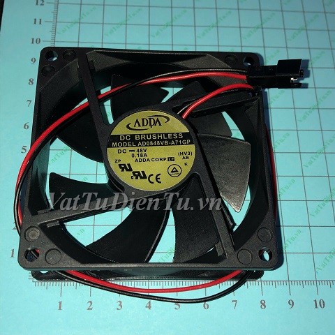 AD0848VB-A71GP Quạt tản nhiệt 48V 0.18A 80x80x25mm ADDA 2 dây đầu cắm E1