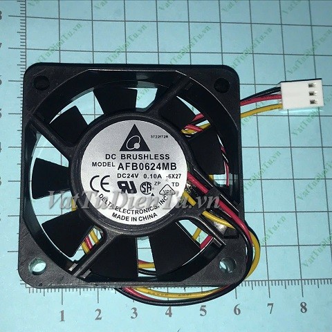 AFB0624MB Quạt tản nhiệt 24V 0.1A 60x60x15mm DELTA 3 dây đầu cắm B2