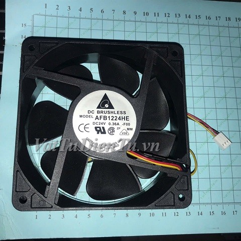 AFB1224HE Quạt tản nhiệt 24V 0.36A 120x120x38mm DELTA 3 dây đầu cắm B2