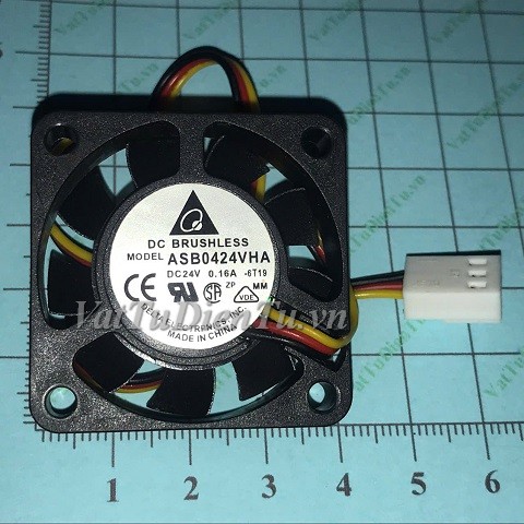 ASB0424VHA Quạt tản nhiệt 24V 0.16A 40x40x10mm DELTA 3 dây đầu cắm B2
