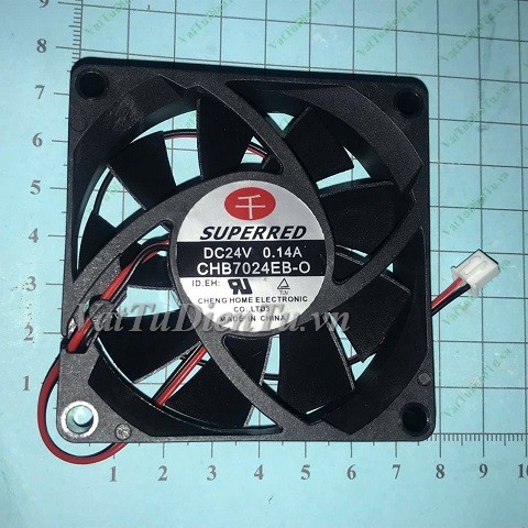 CHB7024EB-O Quạt tản nhiệt 24V 0.14A 70x70x20mm SUPERRED 2 dây đầu cắm A1