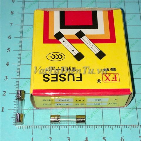 Cầu chì 30A 250V ống thủy tinh 5x20mm