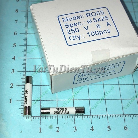 Cầu chì sứ 6A 250V 5x25MM RO55