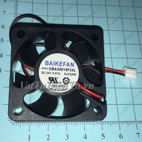 DBA05015F24L Quạt tản nhiệt 24V 0.07A 50x50x15mm BAIKEFAN 2 dây đầu cắm A1