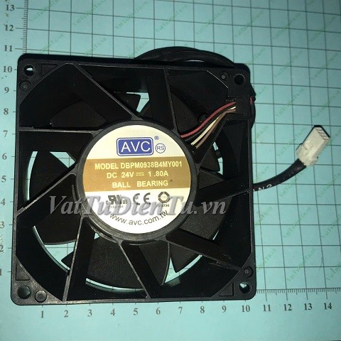 DBPM0938B4MY001 Quạt tản nhiệt 24V 1.8A 92x92x38mm AVC 4 dây phích cắm chống nước