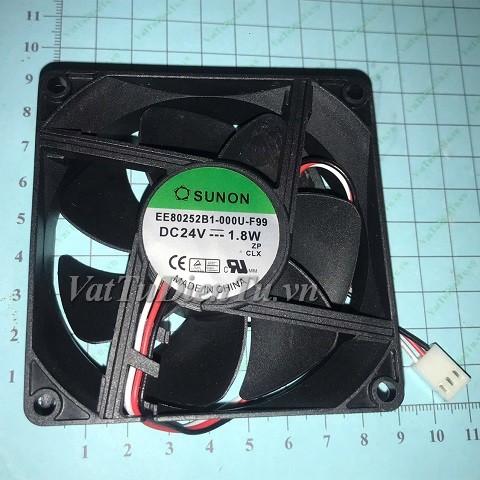 EE80252B1-000U-F99 Quạt tản nhiệt 24V 1.8W 80x80x25mm SUNON 3 dây đầu cắm B2
