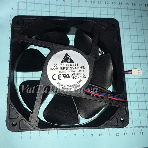 EFB1224HHE-7A13 Quạt tản nhiệt 24V 0.3A 120x120x38mm DELTA 3 dây đầu cắm B2