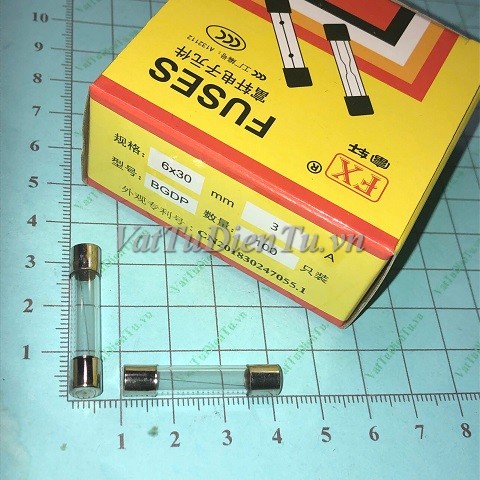 F3A250V6x30 Cầu chì 3A 250V 3A 6x30mm, cầu chì ống thủy tinh, cầu chì thủy tinh