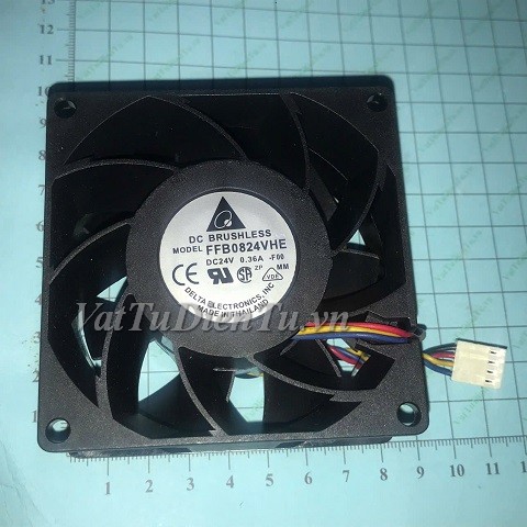 FFB0824VHE Quạt tản nhiệt 24V 0.36A 80x80x38mm DELTA 4 dây đầu cắm B3