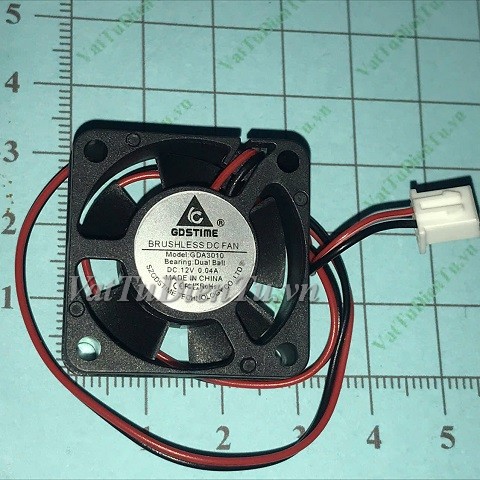 GDA3010 Quạt tản nhiệt 12V 0.04A 30x30x10mm GDSTIME 2 dây đầu cắm A1