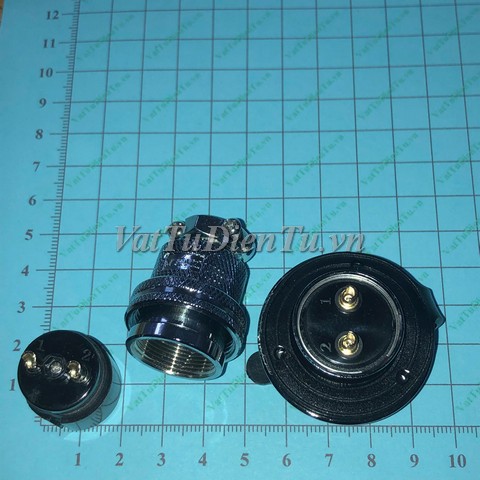 GX25-2P Giắc tròn sắt 2 chân 25mm (Plug + socket), Jack 2 chân, giắc 2 chân, đầu nối 2 chân, Jack GX25-2P