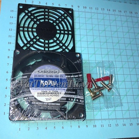 KA8025HA2 Ball Quạt tản nhiệt 220V 0.07A 80x80x25mm KAKU 2 chân giắc cắm