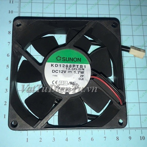 KD1208PTB1 Quạt tản nhiệt 12V 1.7W 80x80x25mm SUNON 2 dây đầu cắm B1 (mới 90%)