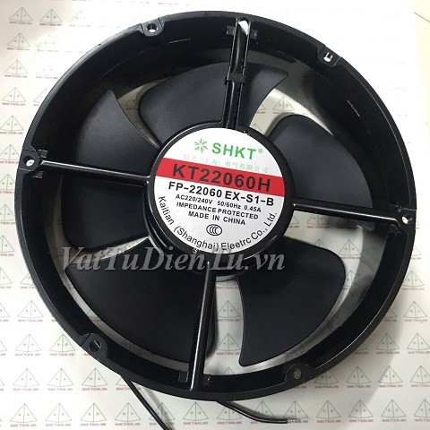 KT22060H FP-22060 EX-S1-B Quạt tản nhiệt 220V 0.45A 220x220x60mm SHKT hình tròn 2 dây