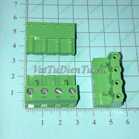 KX2EDG7.62-4P Connector Cầu đấu đầu đực 4 chân xanh thẳng 7.62mm (loại kín)