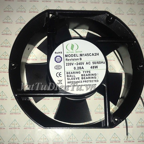 M145CA2H Quạt tản nhiệt 220V 0.28A 48W 172x150x51mm MUTUAL MOTOR 2 dây (5 cánh)