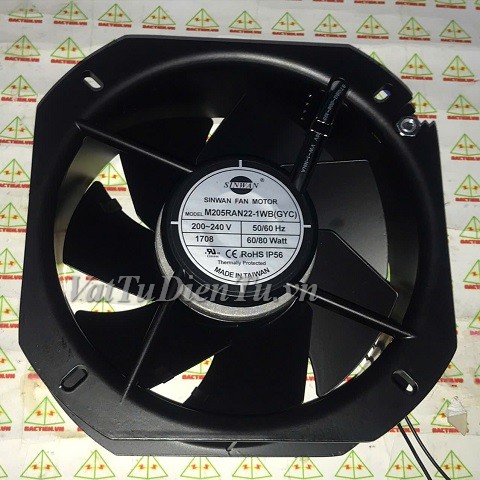 M205RAN22-1WB Quạt tản nhiệt 220V 80W 225x225x80mm XINWAN 2 dây