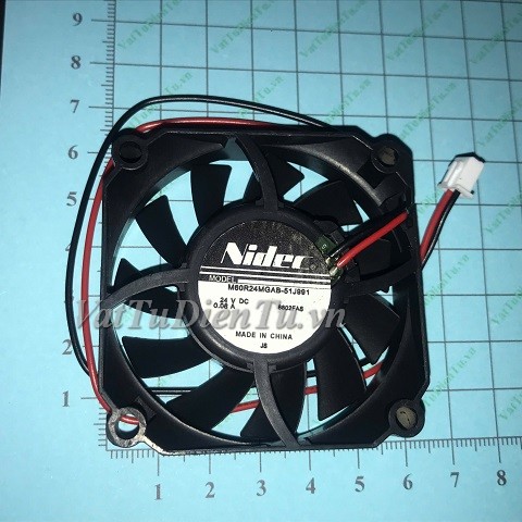 M60R24MGAB-51J991 Quạt tản nhiệt 24V 0.08A 60x60x15mm Nidec 2 dây đầu cắm A1