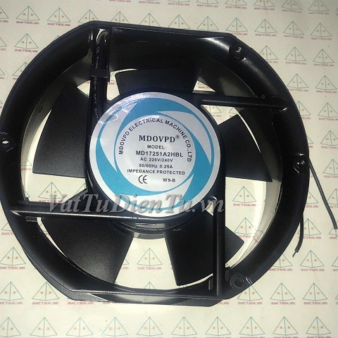 MD17251A2HBL Quạt tản nhiệt 220V 0.25A 172x150x51mm MDOVPD 2 dây