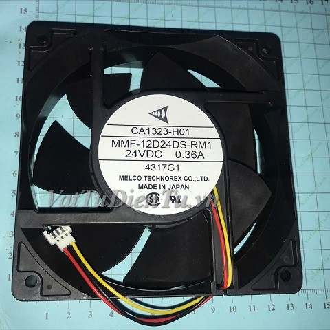 MMF-12D24DS-RM1 Quạt tản nhiệt 24V 0.36A 120x120x38mm MELCO 3 dây đầu cắm C3