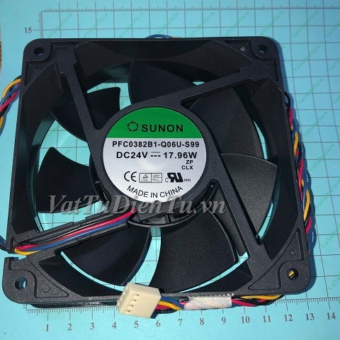 PFC0382B1-Q06U-S99 Quạt tản nhiệt 24V 17.96W 120x120x38mm SUNON 4 dây đầu cắm B3