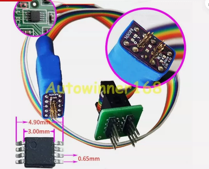 POGO-MSOP8 Đế chuyển đổi MSOP8 sang DIP8 Pogo Adapter MSOP8 to DIP8 kiểu đầu dò IC 3x3mm pin 0.65mm