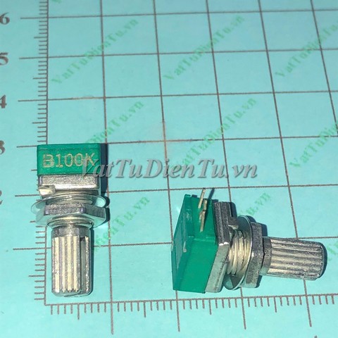 RK097NS RV097G Biến trở 100K đơn 3 chân, tay vặn dài 15mm, trục 6mm